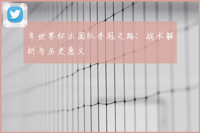 年世界杯法国队夺冠之路:战术解析与历史意义