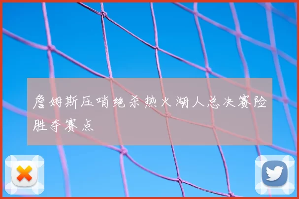 詹姆斯压哨绝杀热火湖人总决赛险胜夺赛点
