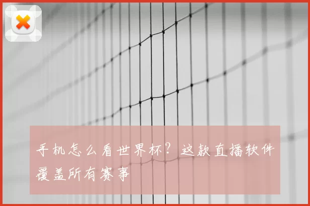 手机怎么看世界杯？这款直播软件覆盖所有赛事